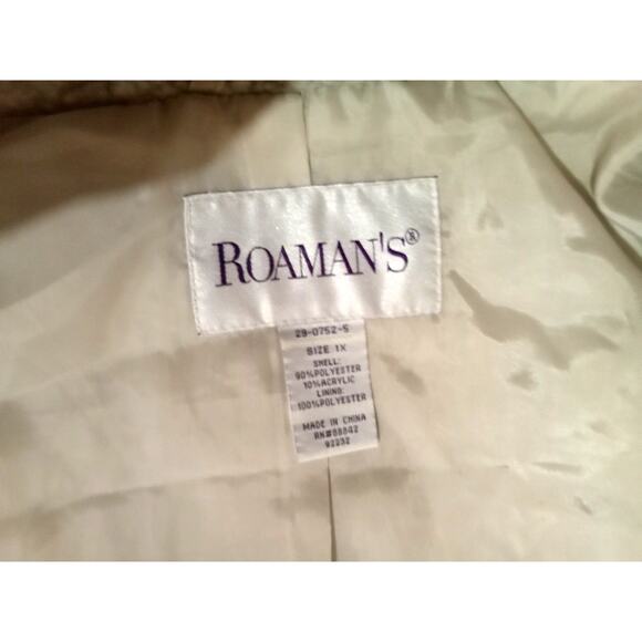 Romans Women's Soft Warm & Cozy 2 Pocket Sherpa Fleece Bomber Jacket Size 1X - Picture 8 of 12